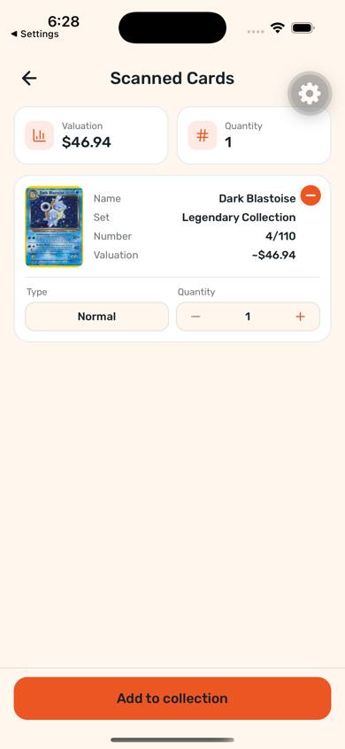 Current scanned cards review